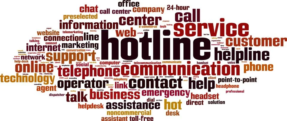Hotline word cloud Stock Illustration