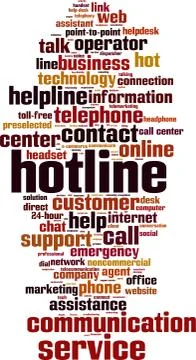 Hotline word cloud Stock Illustration