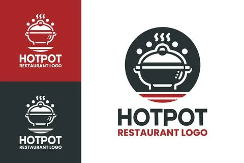 Hotpot Restaurant Logo Premium Authentic Cuisine Symbol Stock Illustration
