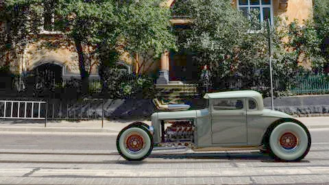 Hotrod. 3D render Illustrazione stock