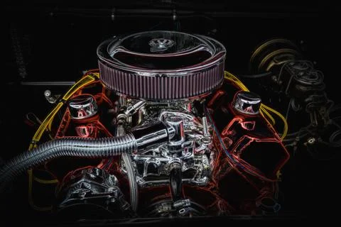 Hotrod engine 库存照片