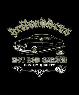 Hotrod Garage Stock Illustration