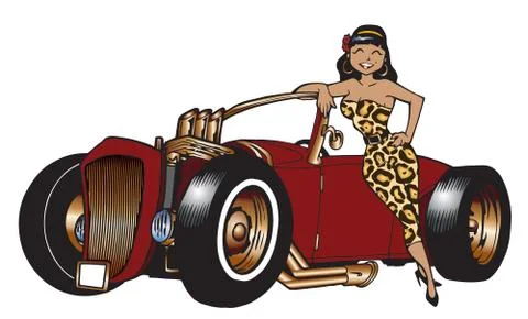 HotRodPinupB 库存插图