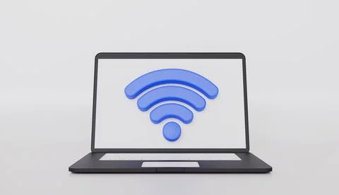 Hotspot access point for digital and online coverage, Laptop computer device Stock Illustration