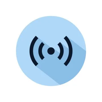 Hotspot icon vector isolated on blue circle. Wifi hotspot connection icon for Stock Illustration