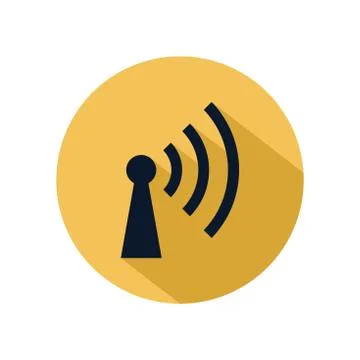 Hotspot icon vector isolated on yellow circle. Wifi hotspot connection icon f Stock Illustration