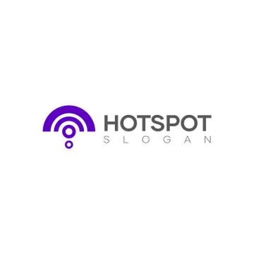 Hotspot logo with signal shape using minimal logo type. technology and commun Illustrazione stock