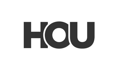 HOU logo design template with strong and modern bold text. Initial based ve.. Stock Illustration