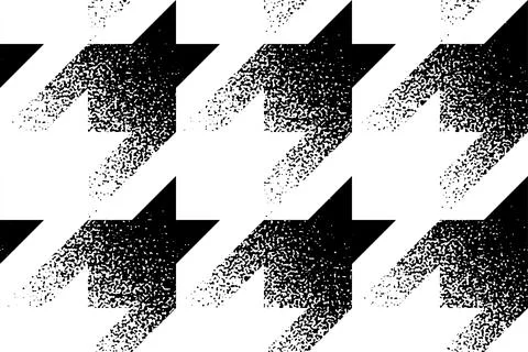 Hounds-tooth halftone grunge pattern. Dissolive effect. Vector seamless pattern Stock Illustration