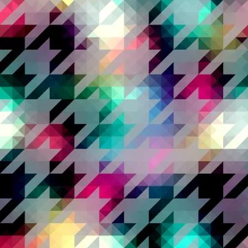 Houndstooth pattern on abstract geometric background. Illustrazione stock
