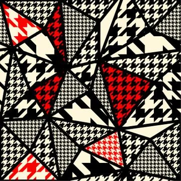 Houndstooth pattern on abstract geometric background. Illustrazione stock