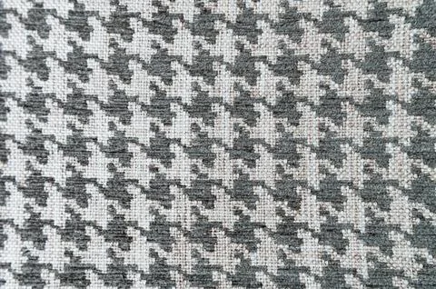 Houndstooth Pattern Fabric Texture Close Up Stock Photos