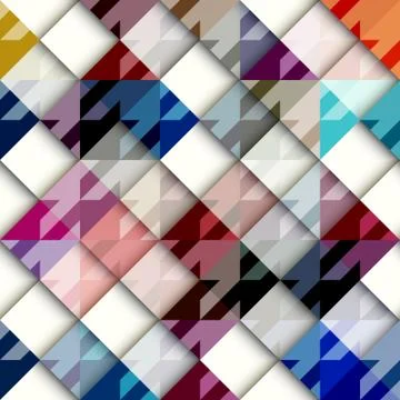 Houndstooth pattern with white geometric squares. Illustrazione stock