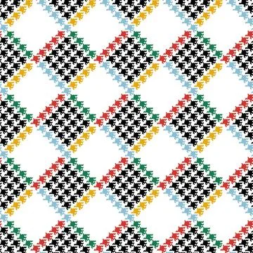 Houndstooth Pepita seamless pattern. Repeating Pepito texture. Repeated abs.. Stock Illustration