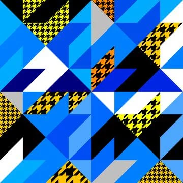 Houndstooth plaid geometric style pattern. Seamless vector pattern 스톡 일러스트