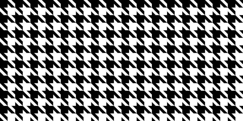 Houndstooth seamless pattern. Black and white dogs tooth repeating background Illustrazione stock