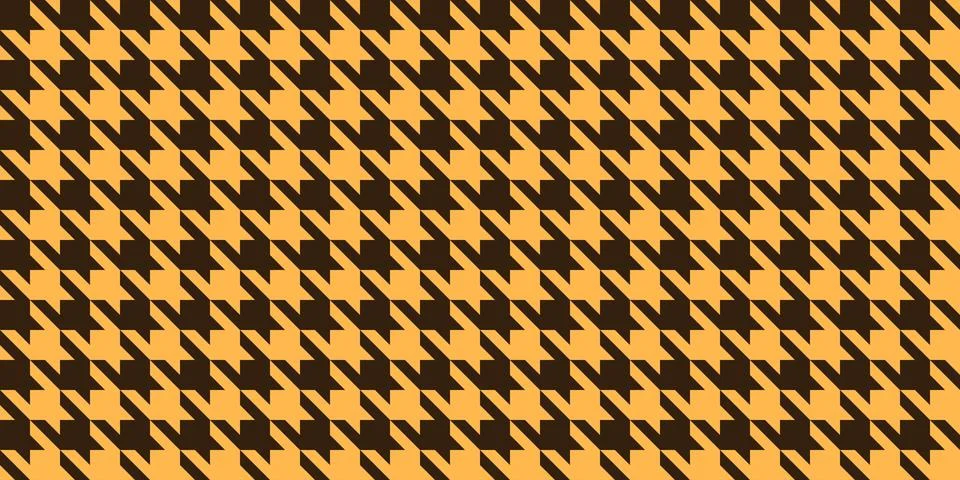 Houndstooth seamless pattern. Yellow and black dogs tooth repeating background Illustrazione stock