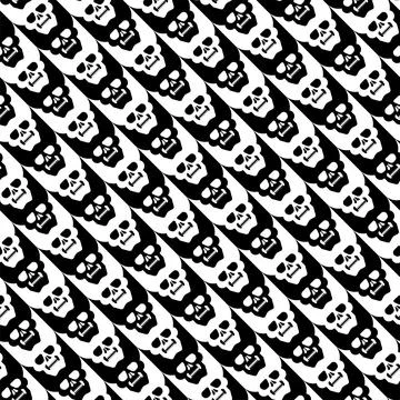 Houndstooth Skull pattern seamless. Goose foot Skull background Illustrazione stock