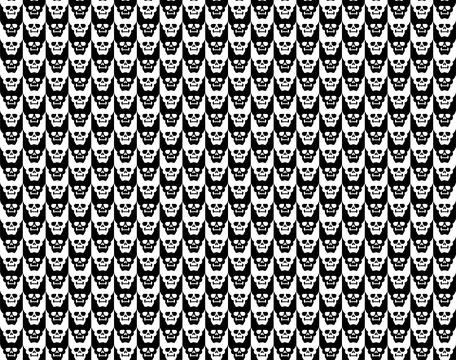Houndstooth Skull pattern seamless. Goose foot Skull background Stock Illustration