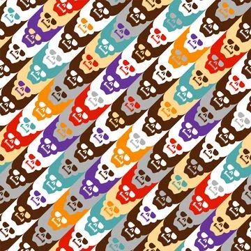 Houndstooth Skull pattern seamless. Goose foot Skull background Stock Illustration