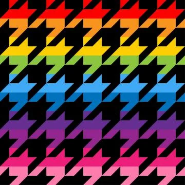 Houndstooth tweed pattern design in rainbow colors Stock Illustration