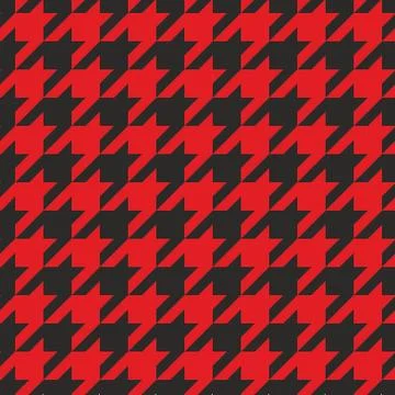 Houndstooth vector seamless black and red pattern Stock Illustration