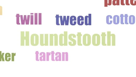 Houndstooth Word Cloud Animated Isolated On White Stock Footage 107226033