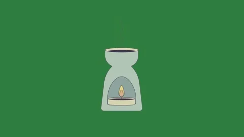 An hour and a green screen with image of candle illustration on background Видео 335130475