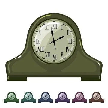 Hour clock vintage cartoon vector graphic Stock Illustration