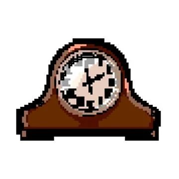 Hour clock vintage game pixel art vector illustration イラスト素材