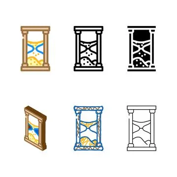 Hour glass color icon vector variations Stock Illustration