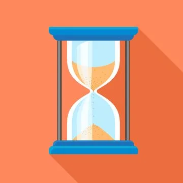 Hour glass timer icon, flat style Illustrazione stock