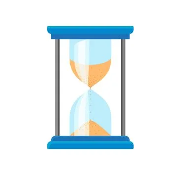Hour glass timer icon, flat style Stock Illustration