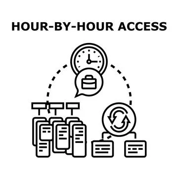 Hour by hour access concept vector illustration Stock Illustration
