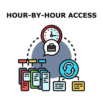 Hour by hour access concept vector illustration Stock Illustration