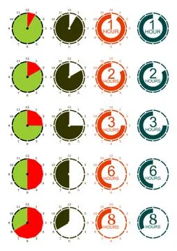 Hour icons set Stock Illustration