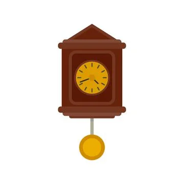 Hour pendulum clock icon flat isolated vector 스톡 일러스트