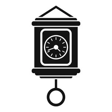 Hour pendulum clock icon, simple style Stock Illustration