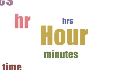 Hour Tag Cloud Animated Isolated On White Stock Footage 107249679