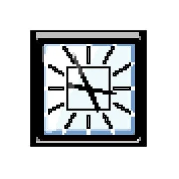 Hour wall clock game pixel art vector illustration Stock-Illustration