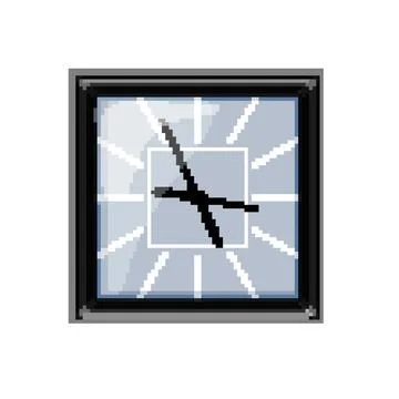 Hour wall clock pixel art vector illustration Illustrazione stock