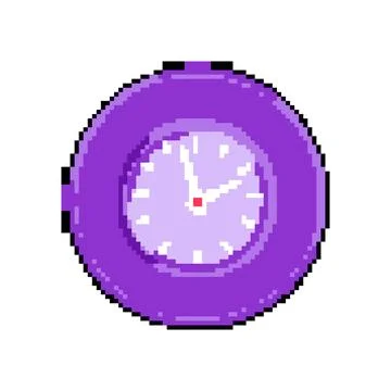 Hour wall clock pixel art vector illustration Stock Illustration