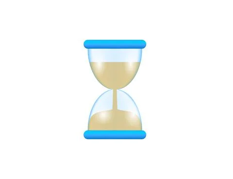 Hourglass, 3d, time icon. Vector illustration. Stock Illustration