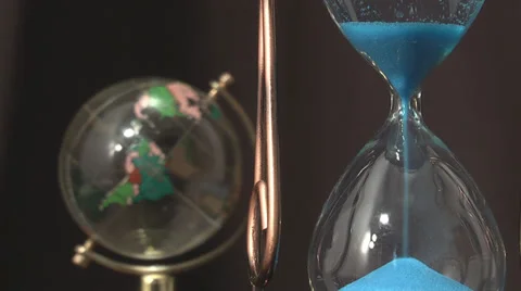 Hourglass and globe Stock Footage 39654957