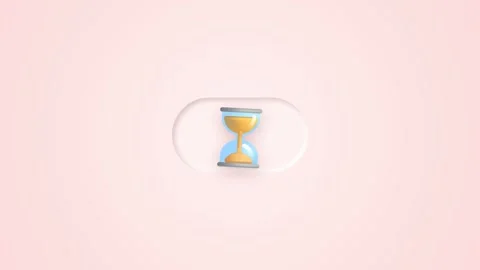 Hourglass animation with flowing sand inside a glossy 動画素材 344773436