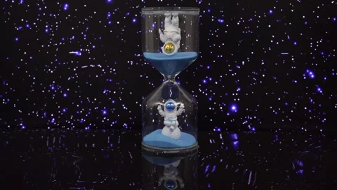 Hourglass Astronauts in Zero Gravity. Video stock 292112366