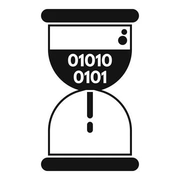 Hourglass with binary code symbolizing digital data time Stock Illustration