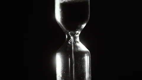 Hourglass. Black and white. Countdown. Time laps. 4k Stock Footage 105293879