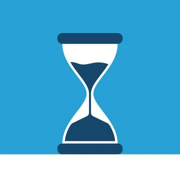 Hourglass on blue background Stock Illustration