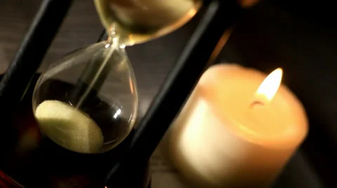Hourglass with Candle Stock-Footage 35348390